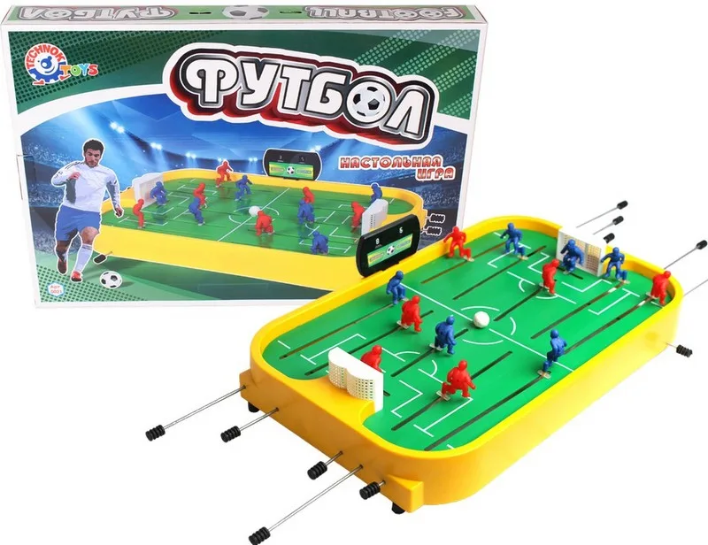 0021_05.jpg Настолна игра футбол с ръчки за всеки отделен играч с движение на фигурката по полето и завъртане вляво и дясно 54х38х7 - Image 1
