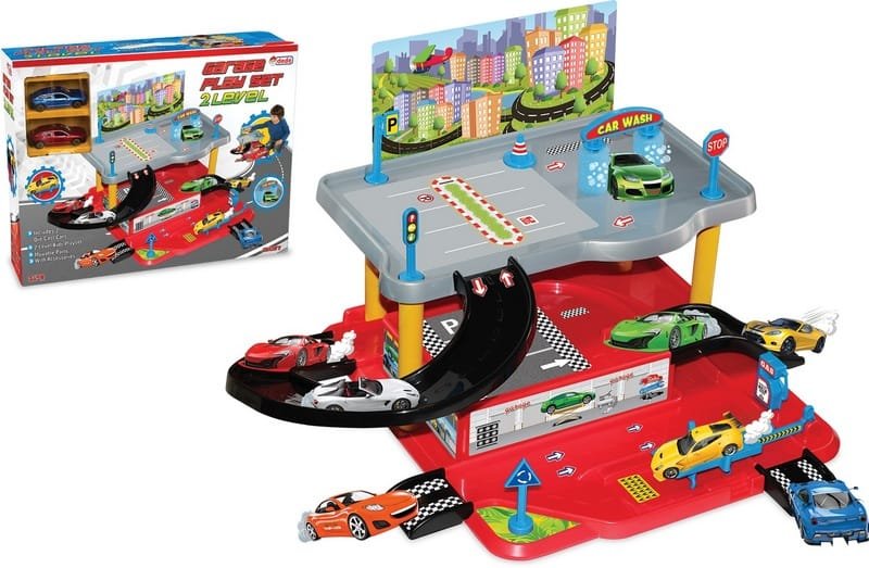 03067.jpg Паркинг с 2 нива и писта 44х10х34 с метални колички в комплекта - Image 1