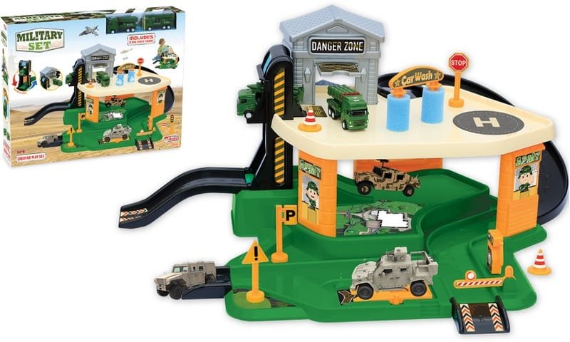 03340-001.jpg Военна рампа с автомивка и асансьор 50х11х39 с метални колички в комплекта - Image 1