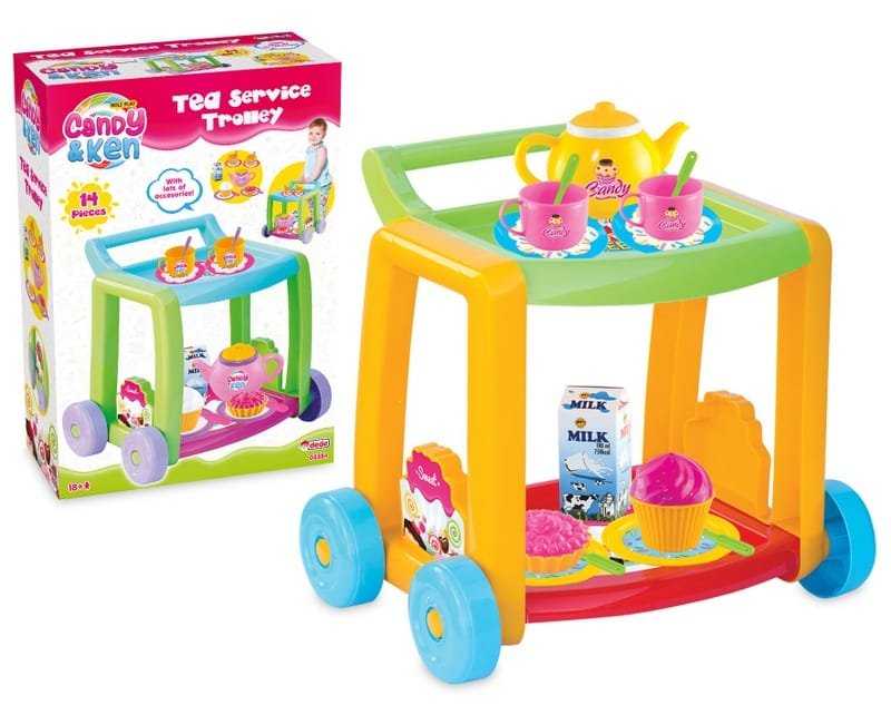 03354.jpg Количка за сервиране със сервиз 34х26х36 кенди и кен - Image 1