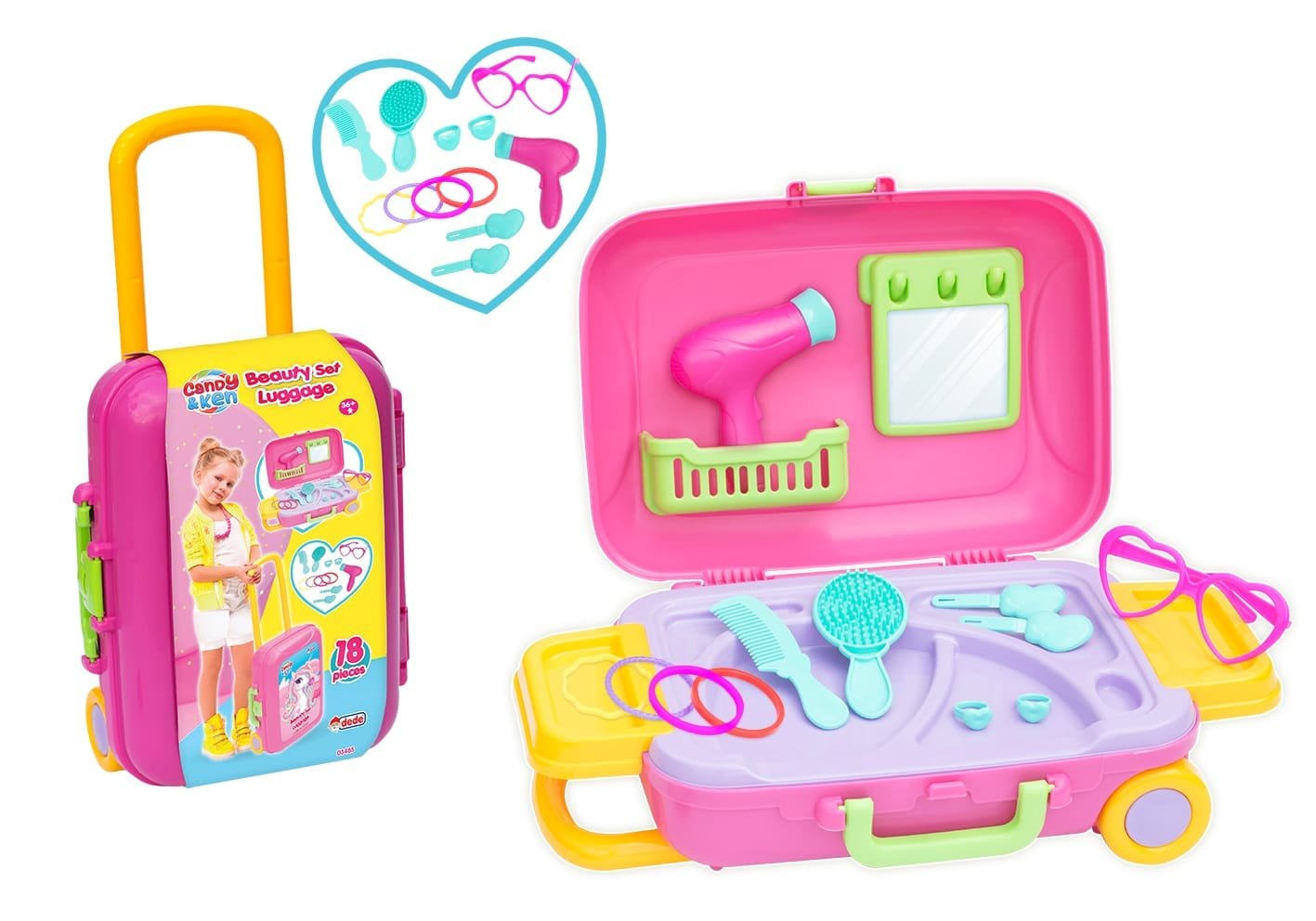 03485.jpg Кенди и кен карета с комплект за красота с изваждаща се дръжка 24х36х13 - Image 1