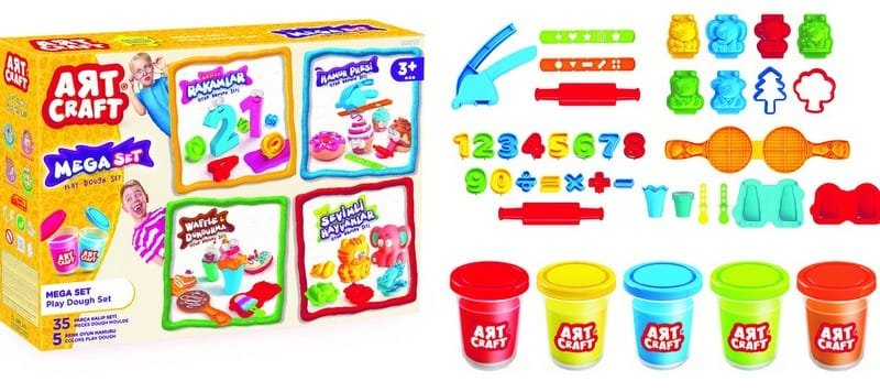 03617.jpg Мега комплект пластелин 5х56 гр преса 2 ролера 14 3D матрици 15 матрици на цифри 37х8х26 - Image 1