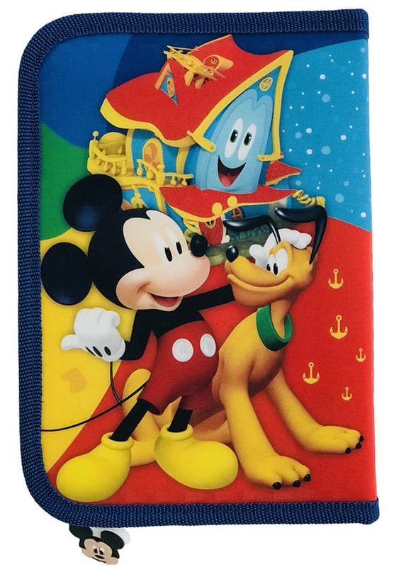 21404731_4201.jpg Несесер Мики Маус 21 х15 х 4 с 1 цип с 2 отделения с места за 43 химикала и молива 3 места да линия острилка и гума - Image 1