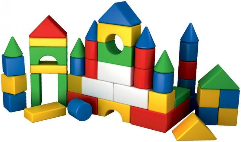 2612_01.jpg Конструктор къща от кубчета 42 мното едри елементи 65x41x7 - Image 1