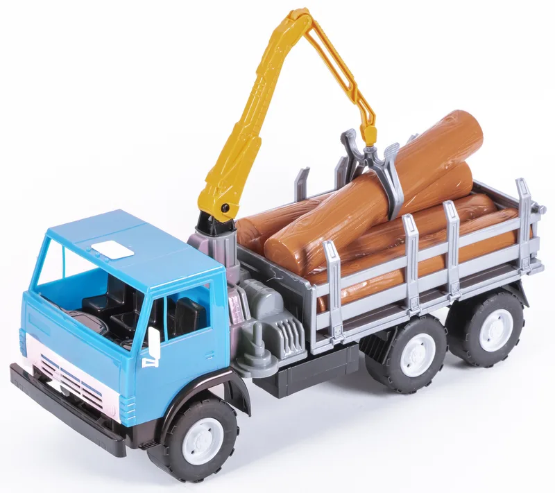 318.jpg Камион лесовоз с кран и дървени трупи 40x20x24 - Image 1