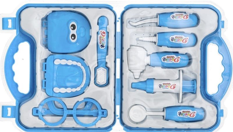 ern-2038-01.jpg Куфарче зъболекарско синьо отворено със чене 41х23х4 - Image 1