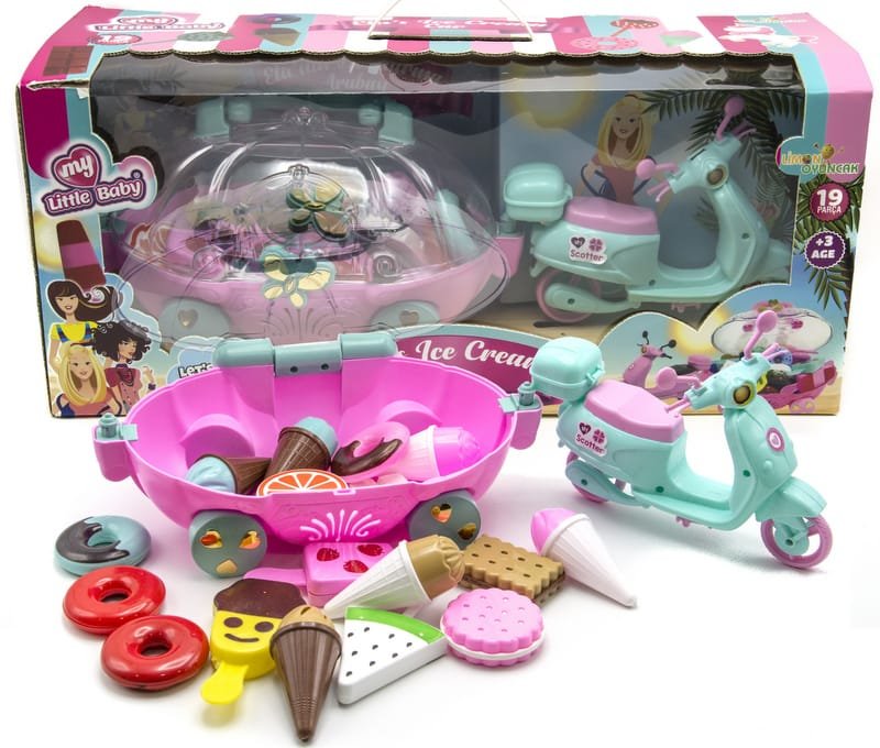 lmn108201-001.jpg Kарета на принцеса със скутер със сладолед и донъти 48x20x18 см - Image 1