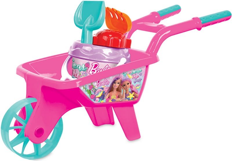 mwap_cb7eb8cfaa62a15915722.jpg Количка за пясък с кофа и аксесоари Барби 61х28х27 - Image 1