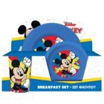 Комплект за хранене с чаша 10.5х6.5 280 мл голяма чиния 21.5 см и малка чиния 17 см BPA free Мики Маус
