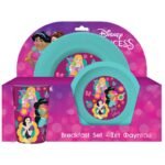 Комплект за хранене с чаша 10.5х6.5 280 мл голяма чиния 21.5 см и малка чиния 17 см BPA free Дисни Принцеси