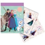 Оцветителен комплект куфарче с дръжка с шаблони стикери с албум спирален блок А4 и много маркери пастели водни боички четки и т.н. Фроузен 54х47х3 - Image 4