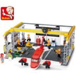 Конструктор Sluban Авиация Самолет в Ремонтен Хангар 599 ел. с 6 фигурки 52х38х8 - Image 2