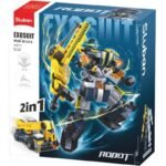 Конструктор Sluban EXOSUIT Трансформер 2в1 превръщане на робот в камион кран 246 ел. с 1 фигурка 24х22х7