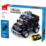 Конструктор Sluban Полиция Брониран Джип с радио контрол 412 ел. с 4 задвижващи колела и 2 фигурки 38х29х10