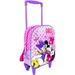 Карета с колела и телескопична дръжка и 3Д раница Мини Маус 39х28х14