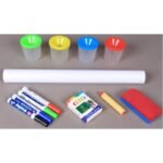 Голяма дъска с български букви с 2 лица и разтягащи се крака магнитна страна и страна за фулмастери 83х60х8 кутия в разпънат вид 140 см - Image 4