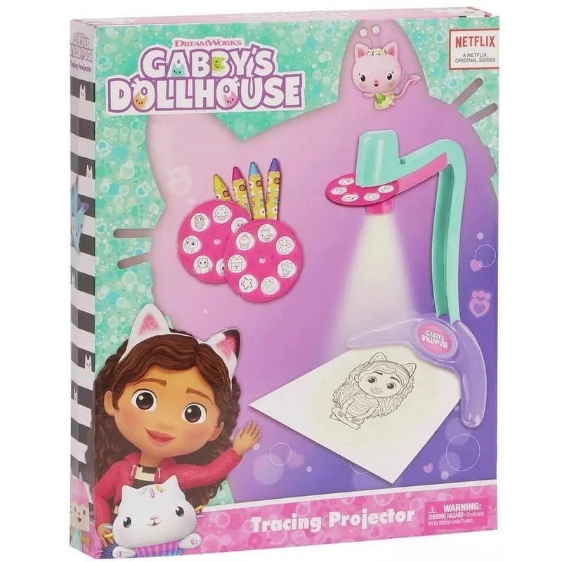 660972-projector-gabbys-1.jpg Прожектор за копиране със светлина пастели и 2 диска с Къщата за кукли на Габи 31х25х5 - Image 1