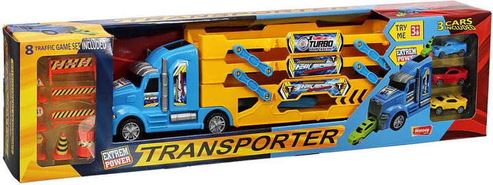 79_20_10_-_-_-_BebeMama-1795914 Автовоз с три палуби и писта през кабината и трафик комплект 79х20х10 - Image 1