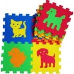 Пъзел подложка за под 33х33 10мм 10 броя с форми на животни от ева пяна без формамиди и фталати и бисфенол