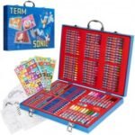 Супер куфар за рисуване 138 ел с метални закопчалки и дръжка Соник 40х29х5