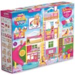 Къща на мечтите на линда за размер кукли тип барби с кукла и обзавеждане 3 етажа 60x50x16