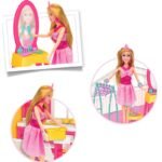 Къща на мечтите на линда за размер кукли тип барби с кукла и обзавеждане 3 етажа 60x50x16 - Image 3