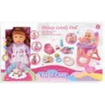 Кукла 23 см с 4 мелодии с батерии столче за хранене и аксесоари 45х28х10