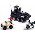 Конструктор Sluban Полиция SWAT Бронетранспортьор с мотор и джип 324 ел. с 3 фигурки 33х29х7 и стрелба - Image 3
