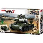 Конструктор Sluban Армия 2 в1 Танк Т-34 от втората световна война и Танк Т-85 с 3 фигурки 687 ел. Точен модел 52х33х7