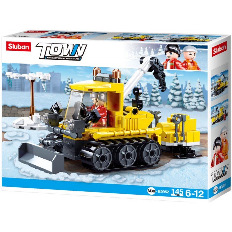 1-B0952-800x800 Конструктор Sluban Сити Спасителен Ратрак със снежно оръдие и кран 145 ел. с 1 фигурка 24х19х5 - Image 1