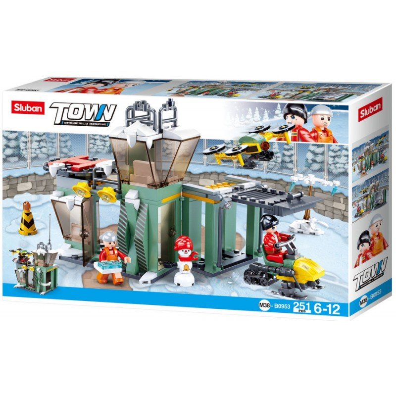 1-B0953-800x800 Конструктор Sluban Сити Зимна Спаситела База 251 ел. с 3 фигурки 38х24х7 - Image 1