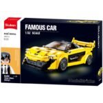Конструктор Sluban Коли Състезателна кола Жълта 283 ел. с 2 фигурки точен модел мащаб 1:32 30х19х7