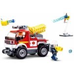 Конструктор Sluban Пожарна с учебна мишена 192 ел. с 2 фигурки 29х24х6 със стрелба - Image 5