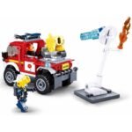 Конструктор Sluban Пожарна с учебна мишена 192 ел. с 2 фигурки 29х24х6 със стрелба - Image 3