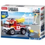 Конструктор Sluban Пожарна с учебна мишена 192 ел. с 2 фигурки 29х24х6 със стрелба