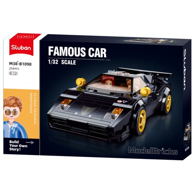 1-B1098改-800x800 Конструктор Sluban Коли Състезателна кола Ламборджини 254 ел. с 2 фигурки 30х19х7 - Image 1