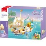 Конструктор Sluban Мечти Платноходна Лодка с Риф за лов на съкровища 287 ел. с 3 фигурки 38х29х7