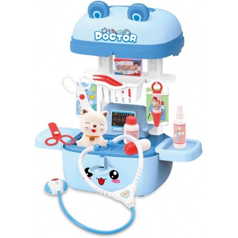 1-YW339171-800x800 Ветиринарен докторски кабинет в куфарче с 4 животни и светеща слушалка 20х15х20 - Image 1