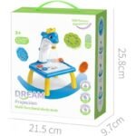 Дъска за рисуване с прожектор за проектиране на картинки и плот за рисуване с 12 фулмастеря Делфинче със крака 26х22х10