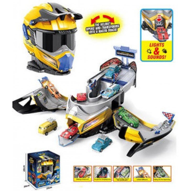 1-YW410366-800x800 Паркинт Каска светлина и звук с 2 метални колички и изстрелвачка 28х25х20 - Image 1