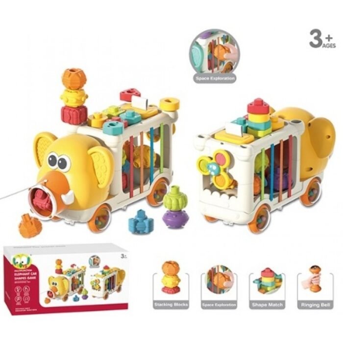 Слонче сортер с много развиващи игри 32х16х16