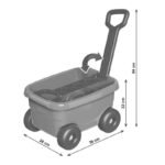 Количка с дълга дръжка 33 см и капак за дърпане голяма 38х28х22 - Image 4