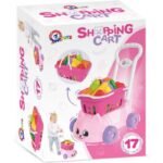 Количка коте розова с кошница с плодове в кутия 46 х 44 х 26 см