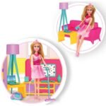 Двуетажната къща на линда за размер кукли тип барби с обзавеждане 49x34x16 - Image 3