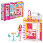Двуетажната къща на линда за размер кукли тип барби с обзавеждане 49x34x16 - Image 2