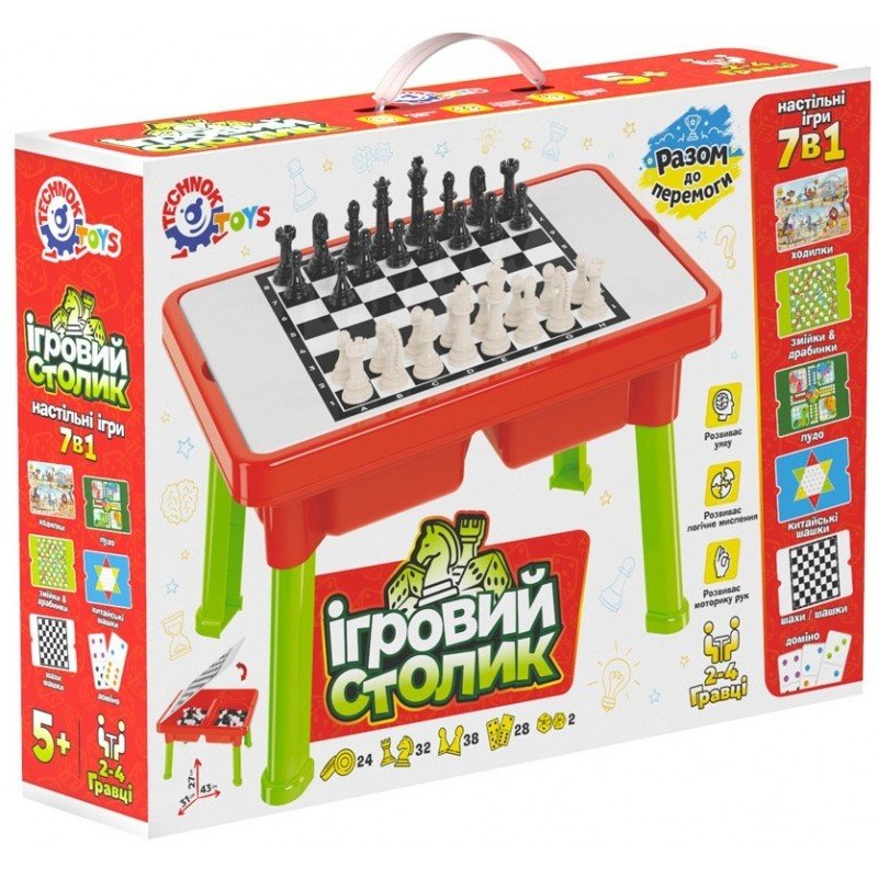 1-9604_box-800x800 Маса за игра с 7 настолни игри не се сърди човече шах морски шах китайски шах змии и стълби домино и други разглобяема 43х31х27 - Image 1